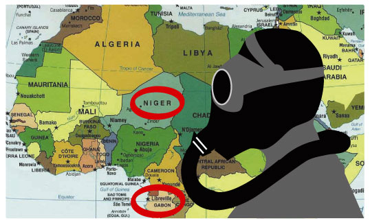 contamination a l'uranium au gabon et Niger